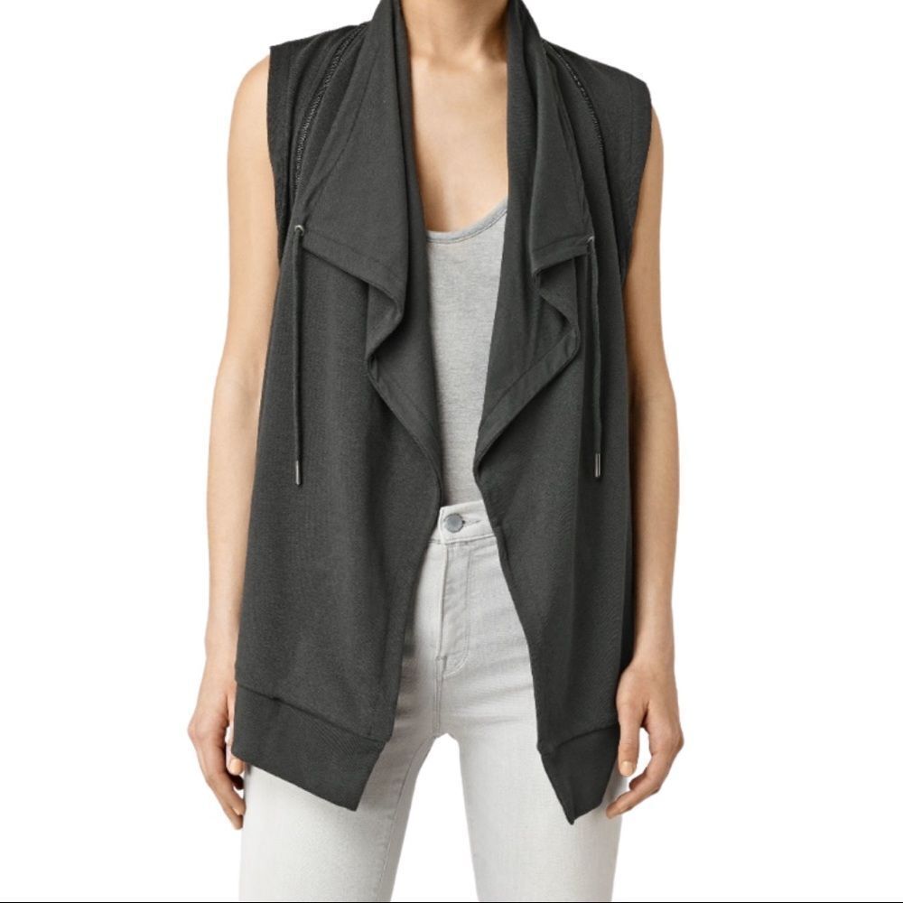 All Saints Fera Jersey Sweatshirt Vest